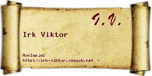 Irk Viktor névjegykártya